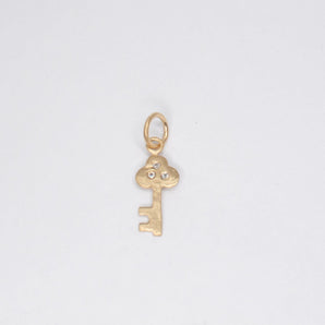 SALE - 10K Key Charm Pendant with Diamonds Hidden Page Sargisson 
