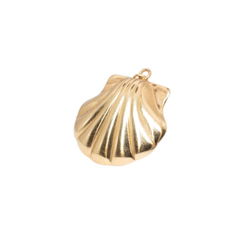 VINTAGE - 14K Large Shell Charm Hidden Flower Jewelry Corp 