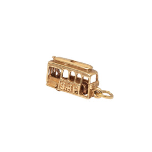 VINTAGE - 14K San Francisco Cable Car Charm Hidden Apex 