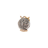 VINTAGE - 24K coin charm with diamonds prehistoric works 
