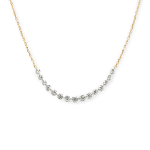 18K Delicate 15 Diamond Bead Necklace Necklace Unison 