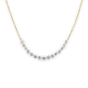 18K Delicate 15 diamond bead necklace Necklace Unison 