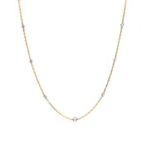 18K Diamond Bead Station Necklace Necklace Unison 
