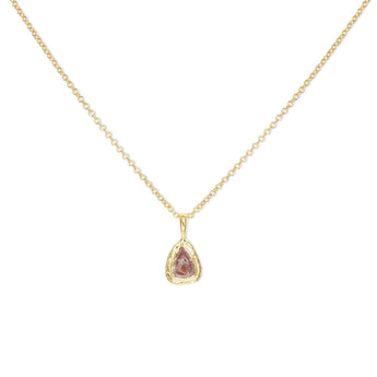 18K Diamond Solitaire Necklace - Pink Pear Necklace Page Sargisson 