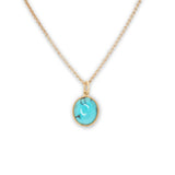 10K Oval Stone Charm Pendant in Turquoise Hidden Page Sargisson 