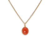 10K Oval Stone Charm Pendant in Carnelian Hidden Page Sargisson 