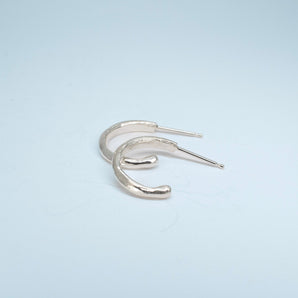 Sterling Silver Organic Hammered Hoops Small Earrings Page Sargisson 