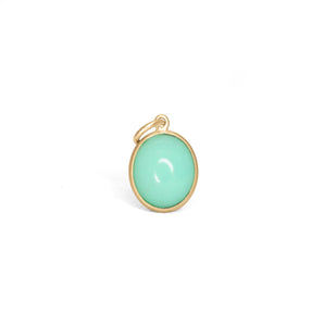 10K Oval Stone Pendant Hidden Page Sargisson Chrysoprase 