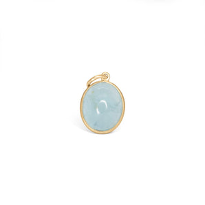 10K Oval Stone Pendant Hidden Page Sargisson Aquamarine 