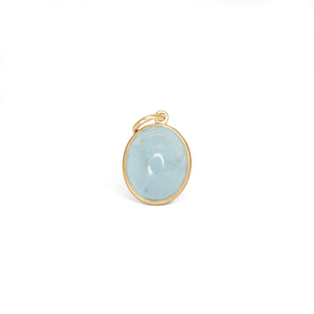 10K Oval Stone Pendant Hidden Page Sargisson Aquamarine 