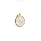 10K Oval Stone Charm Pendant in Moonstone Hidden Page Sargisson 