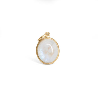 10K Oval Stone Charm Pendant in Moonstone Hidden Page Sargisson 