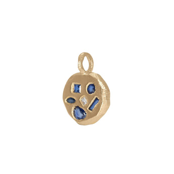 18K Mosaic Pendant in Blue Sapphire & Diamond - Small Necklace Page Sargisson 