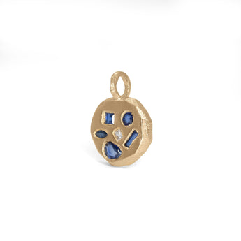 18K Mosaic Pendant in Blue Sapphire & Diamond - Small Necklace Page Sargisson 