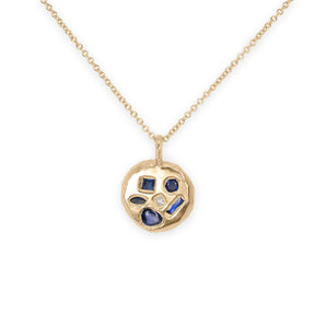 18K Mosaic Pendant in Blue Sapphire & Diamond - Small Necklace Page Sargisson 