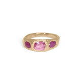 18K Three Stone Ring in Pink Sapphire and Ruby Rings Page Sargisson 