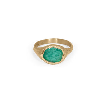 18K Signet Ring in Emerald Rings Page Sargisson 