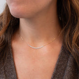 18K Delicate 15 diamond bead necklace Necklace Unison 