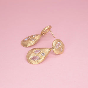 18K Carved Diamond Cocktail Earrings Earrings Page Sargisson 