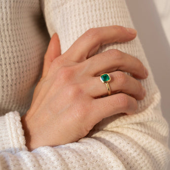 18K Madison Engagement Ring with 1.17CT Emerald Engagement Ring Page Sargisson 