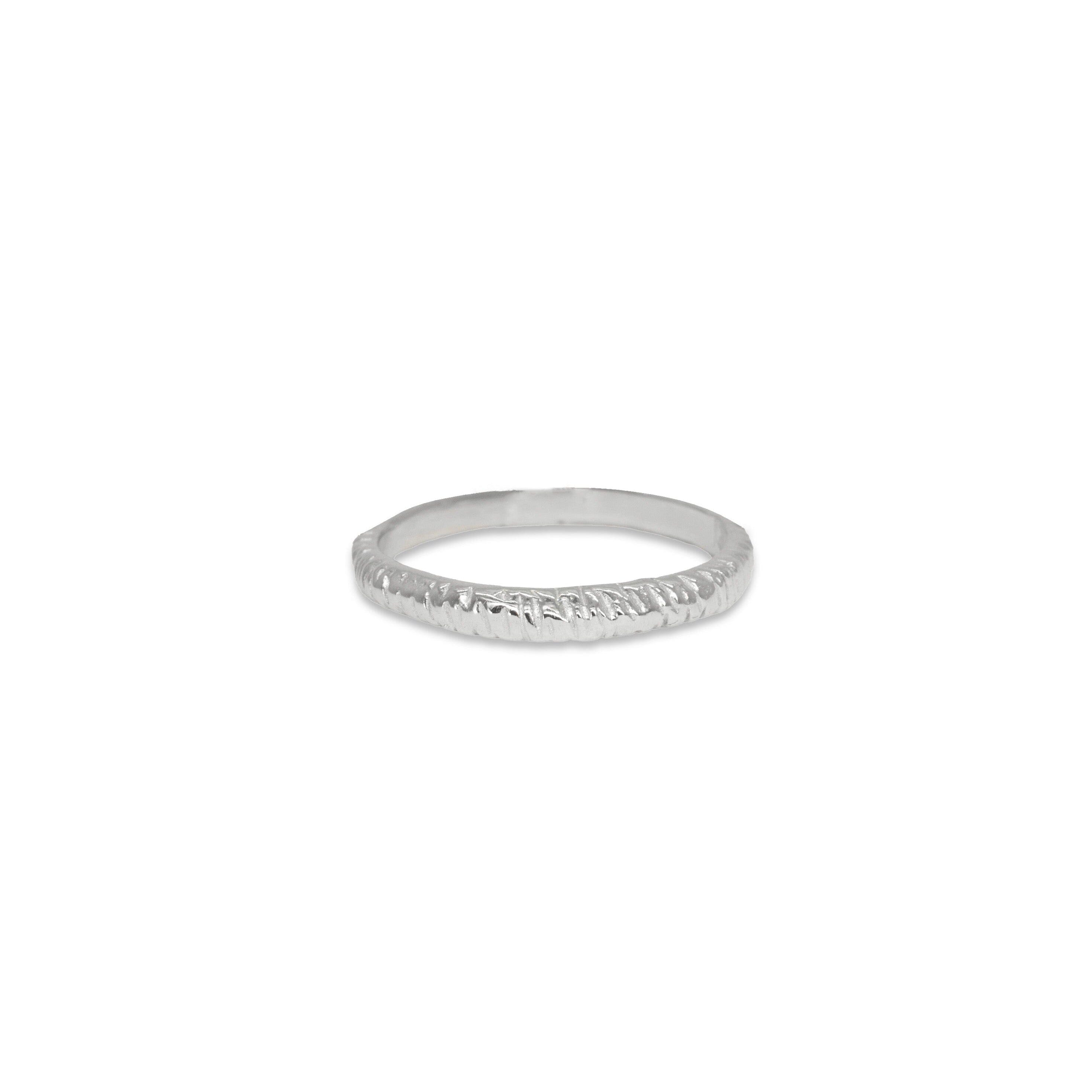 Sterling Silver Hatched Stacking Ring ring Page Sargisson 