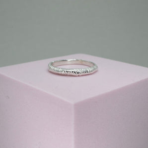 Sterling Silver Hatched Stacking Ring ring Page Sargisson 