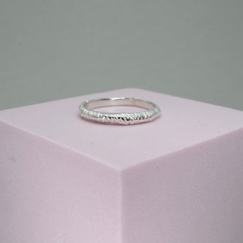 Sterling Silver Hatched Stacking Ring ring Page Sargisson 