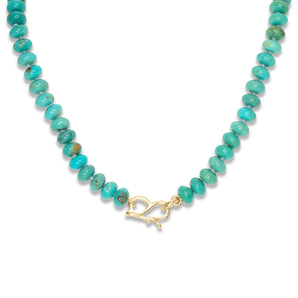 18K Carved Bead and Turquoise Strand Necklace Necklaces Page Sargisson 