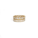 Emerald cut bezel set slanted eternity band wedding bands colorful Global gems 