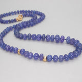 18K Carved Bead and Tanzanite Strand Necklace Necklaces Page Sargisson 