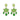 Pink City Collection - Flower Drop Earrings Hidden Sophia 203 Ombre Green 
