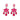 Pink City Collection - Flower Drop Earrings Hidden Sophia 203 Pink 