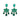 Pink City Collection - Flower Drop Earrings Hidden Sophia 203 Dark Green 