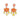 Pink City Collection - Flower Drop Earrings Hidden Sophia 203 Ombre Orange Yellow 