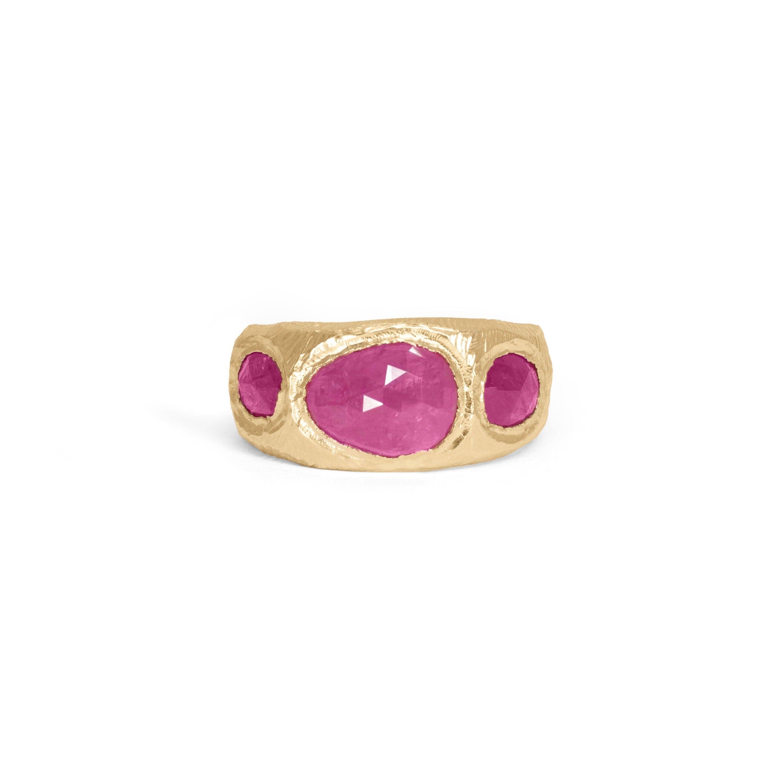 Three Stone Ring in all Ruby Rings Page Sargisson 