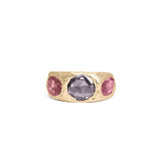 18K Three Stone Ring in Purple and Pink Sapphires Rings Page Sargisson 