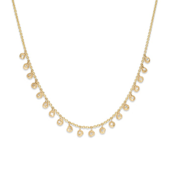 18K Diamond Dot Twenty Drop Necklace Hidden Page Sargisson 