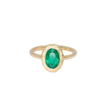 18K Gold Oval Emerald Smith Ring Ring Page Sargisson 