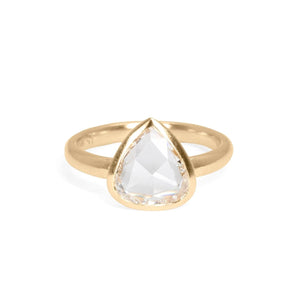 18K Gold Smooth Bezel Engagement Ring with Rose Cut Diamond Engagement Ring Page Sargisson 