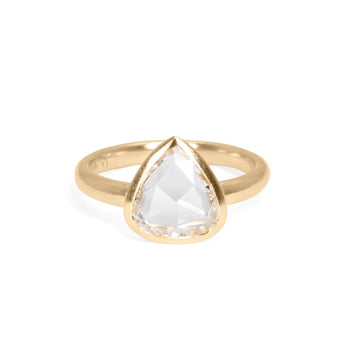 18K Gold Smooth Bezel Engagement Ring with Rose Cut Diamond Engagement Ring Page Sargisson 