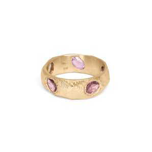 18K Five Sapphire Ring in Pink Hidden Page Sargisson 