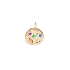 18K Gold Small Rainbow Mosaic Pendant Charm Page Sargisson 