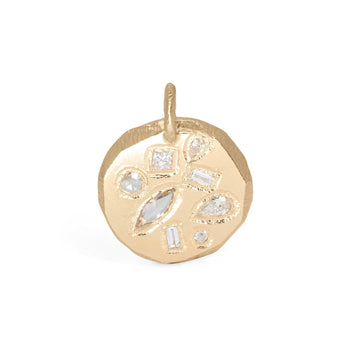 18K Gold Diamond Mosaic Pendant Charm Page Sargisson 