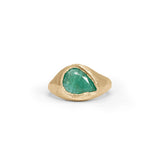 18K Signet Ring in Emerald Hidden Page Sargisson 