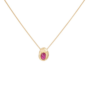18K Gold Oval Slider Necklace in Ruby Necklace Page Sargisson 
