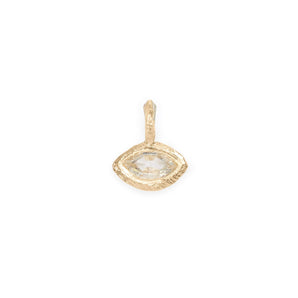 18K Gold Carved Marquise Diamond Pendant Charm Page Sargisson 