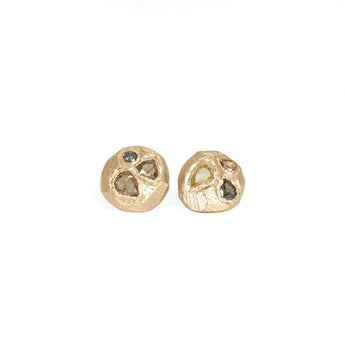 Mosaic Stud Earrings with Champagne Diamonds Earrings Page Sargisson 