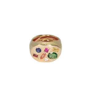 18K Gold Rainbow Mosaic Signet Ring Ring Page Sargisson 
