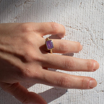 18K Atlantic "Unicorn" Ring with Pink Sapphire and Diamonds Engagement Ring Page Sargisson 