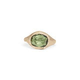 18K Signet Ring in Green Sapphire - Oval Rings Page Sargisson 